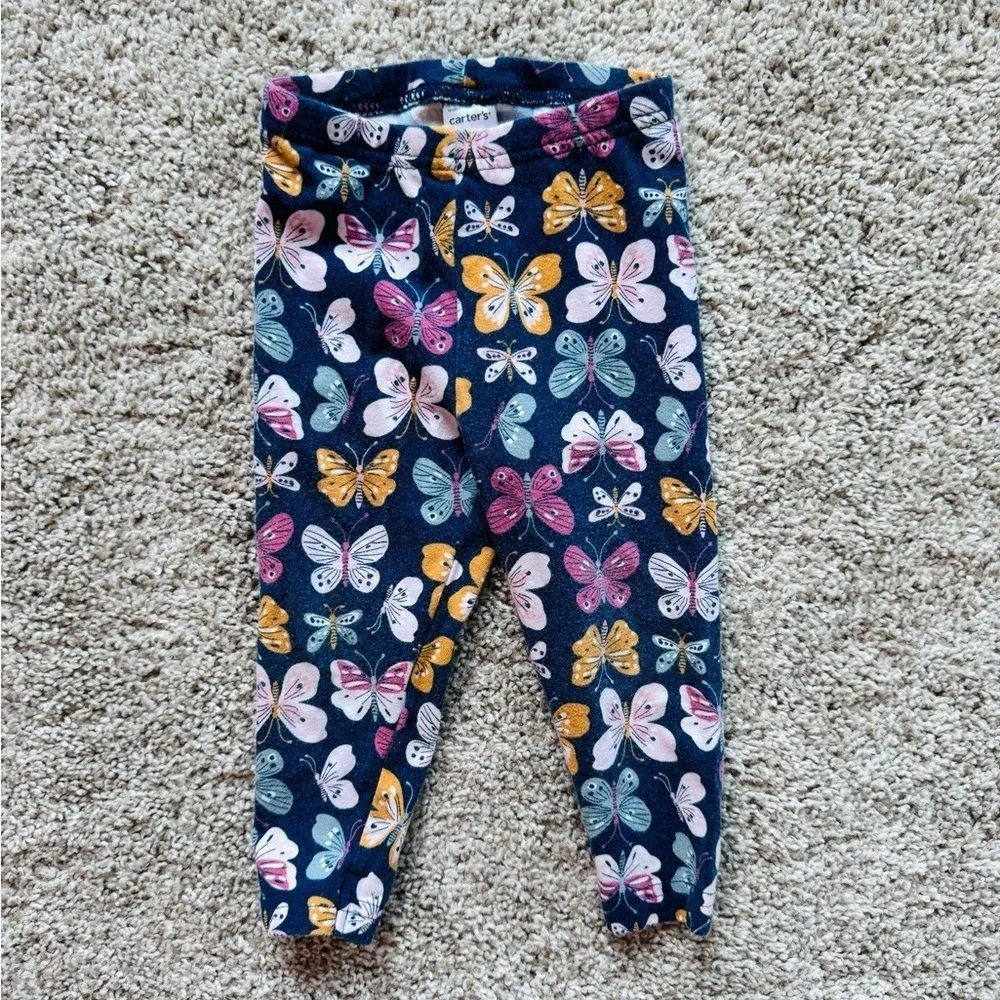 Carters baby girls butterfly outfit 2 piece set pants and shirt size 12 months